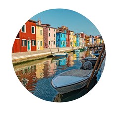 Boats In Venice - Colorful Italy Mini Round Pill Box by ConteMonfrey