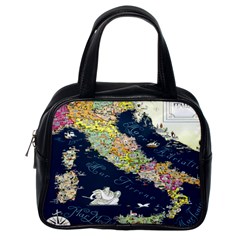 Map Italy Blue Classic Handbag (one Side) by ConteMonfrey