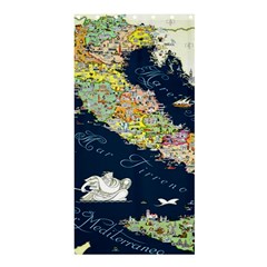 Map Italy Blue Shower Curtain 36  x 72  (Stall) 