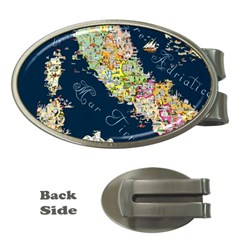 Map Italy Blue  Money Clip (oval) by ConteMonfreyShop