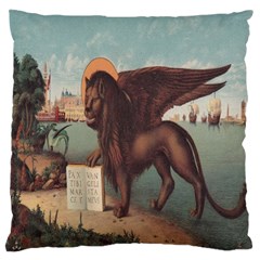 Lion Of Venice, Italy Large Flano Cushion Case (two Sides) by ConteMonfrey