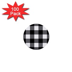 Black And White Plaided  1  Mini Buttons (100 Pack)  by ConteMonfrey