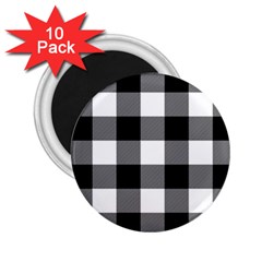 Black And White Plaided  2 25  Magnets (10 Pack)  by ConteMonfrey