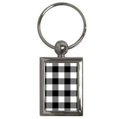 Black And White Plaided  Key Chain (rectangle) by ConteMonfrey