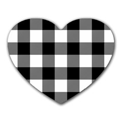 Black And White Plaided  Heart Mousepads by ConteMonfrey