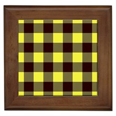 Black And Yellow Big Plaids Framed Tile