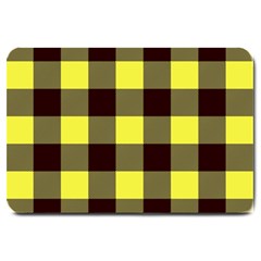 Black And Yellow Big Plaids Large Doormat  by ConteMonfrey