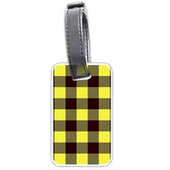 Black And Yellow Big Plaids Luggage Tag (one Side)