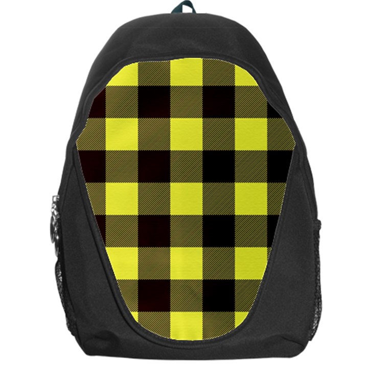 Black and yellow big plaids Backpack Bag