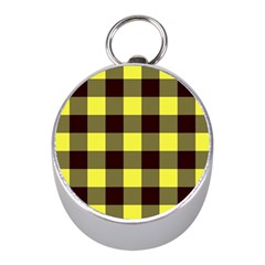 Black And Yellow Big Plaids Mini Silver Compasses by ConteMonfrey