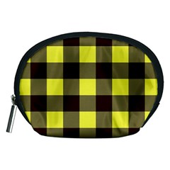 Black And Yellow Big Plaids Accessory Pouch (medium)