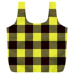 Black And Yellow Big Plaids Full Print Recycle Bag (xxxl) by ConteMonfrey