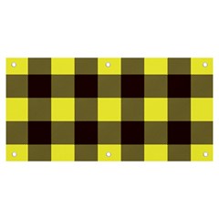 Black And Yellow Big Plaids Banner And Sign 6  X 3 