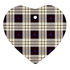 Gray, Purple And Blue Plaids Ornament (heart)