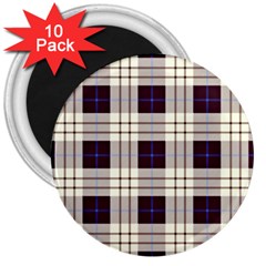 Gray, Purple And Blue Plaids 3  Magnets (10 Pack) 