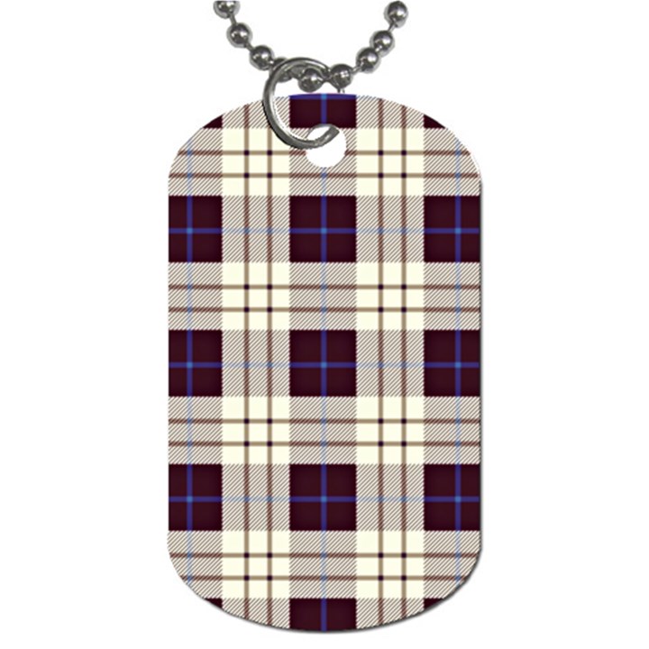 Gray, purple and blue plaids Dog Tag (Two Sides)