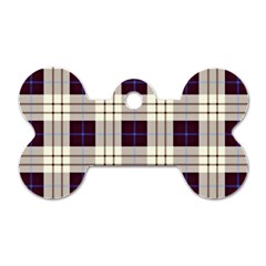 Gray, Purple And Blue Plaids Dog Tag Bone (two Sides) by ConteMonfrey