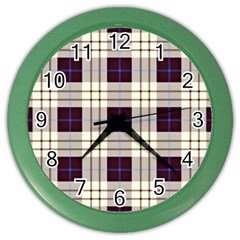 Gray, Purple And Blue Plaids Color Wall Clock