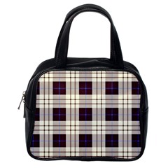 Gray, Purple And Blue Plaids Classic Handbag (one Side)
