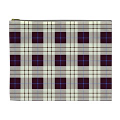 Gray, Purple And Blue Plaids Cosmetic Bag (xl)