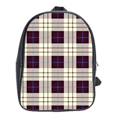 Gray, Purple And Blue Plaids School Bag (large)
