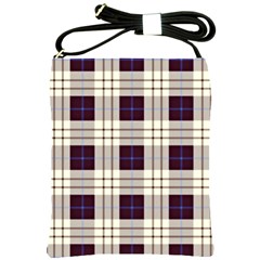 Gray, Purple And Blue Plaids Shoulder Sling Bag by ConteMonfrey