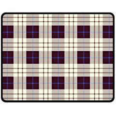 Gray, Purple And Blue Plaids Double Sided Fleece Blanket (medium) 