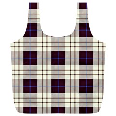 Gray, Purple And Blue Plaids Full Print Recycle Bag (xl)