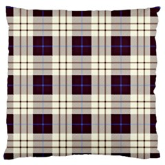 Gray, Purple And Blue Plaids Large Flano Cushion Case (one Side)
