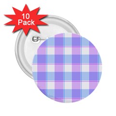 Cotton Candy Plaids - Blue, Pink, White 2 25  Buttons (10 Pack) 