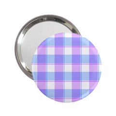 Cotton Candy Plaids - Blue, Pink, White 2 25  Handbag Mirrors