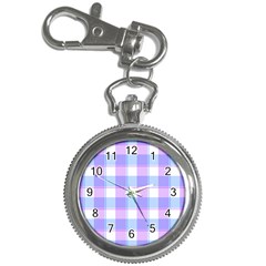 Cotton Candy Plaids - Blue, Pink, White Key Chain Watches