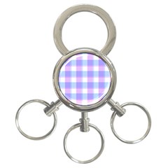 Cotton Candy Plaids - Blue, Pink, White 3-ring Key Chain