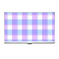 Cotton Candy Plaids - Blue, Pink, White Business Card Holder