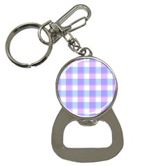 Cotton Candy Plaids - Blue, Pink, White Bottle Opener Key Chain
