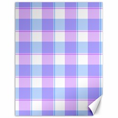 Cotton Candy Plaids - Blue, Pink, White Canvas 12  X 16  by ConteMonfrey