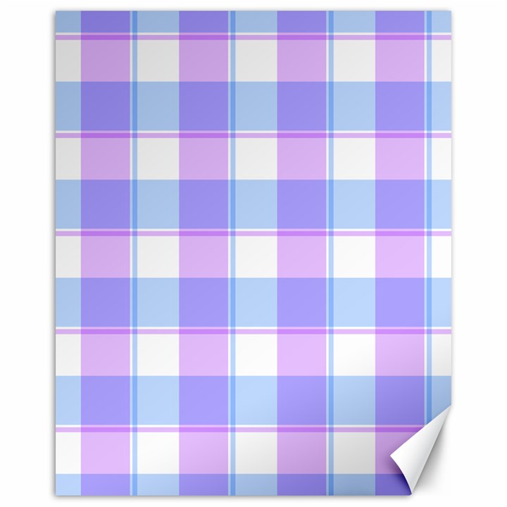 Cotton candy plaids - Blue, pink, white Canvas 16  x 20 