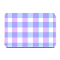Cotton Candy Plaids - Blue, Pink, White Small Doormat 