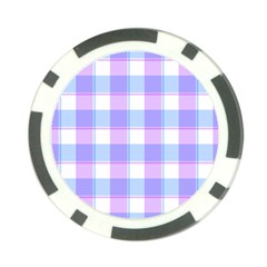 Cotton Candy Plaids - Blue, Pink, White Poker Chip Card Guard