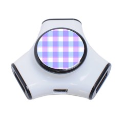 Cotton Candy Plaids - Blue, Pink, White 3-port Usb Hub by ConteMonfrey