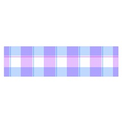 Cotton Candy Plaids - Blue, Pink, White Oblong Satin Scarf (16  X 60 )