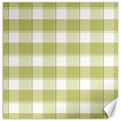 Green Tea Plaids - Green White Canvas 16  X 16  by ConteMonfrey