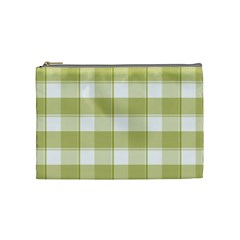 Green Tea Plaids - Green White Cosmetic Bag (medium) by ConteMonfrey