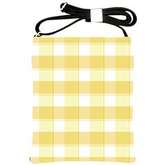 Cute Plaids White Yellow Shoulder Sling Bag by ConteMonfrey