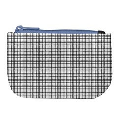 Small White Lines - Plaids Large Coin Purse by ConteMonfrey
