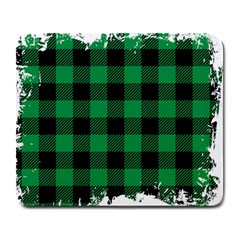 Black And Green Modern Plaids Large Mousepads by ConteMonfrey