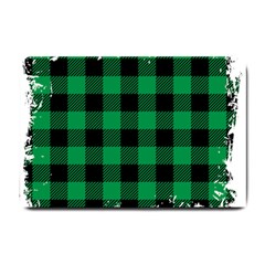 Black And Green Modern Plaids Small Doormat  by ConteMonfrey