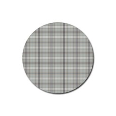 Vintage Gray Plaids Rubber Round Coaster (4 Pack) by ConteMonfrey