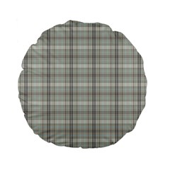 Vintage Gray Plaids Standard 15  Premium Flano Round Cushions by ConteMonfrey