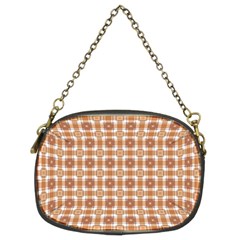 Cute Plaids - Brown And White Geometrics Chain Purse (two Sides) by ConteMonfrey